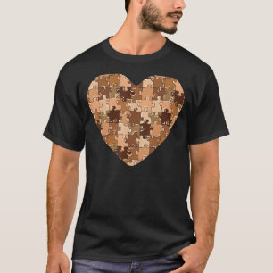 T-shirt Melanin Puzzle Coeur Noir Histoire Mois BLM Afric