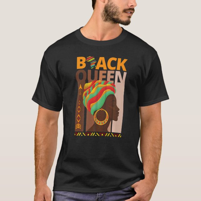 T-shirt Melanin Queen African American Strong Black Natura (Devant)