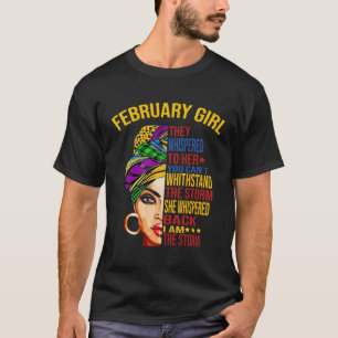 T-shirt Melanin Queen Février Fille Ils Whischoirent Black
