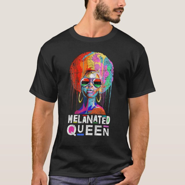 T-shirt Melanin Queen Tee African American Strong Black Na (Devant)