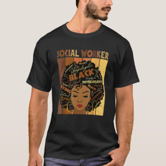 T-shirt Melanin Social Worker Afro Hair Black History Mont