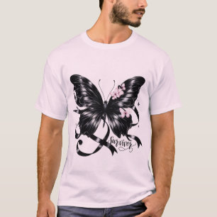 T-shirt Melanoma Survivor - Black Butterfly AwardT-shirt