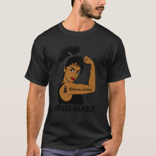 T-shirt Melanoma Warria Forte Femmes Noires Indestructible