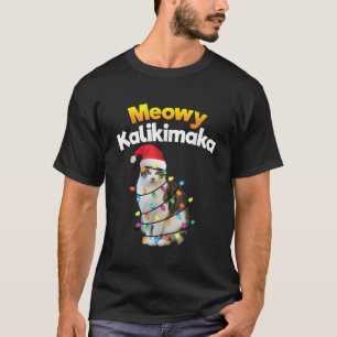 T-shirt Mele Kalikimaka Chemise Hawaiian Joyeux Chat de No