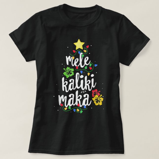 T-shirt Mele Kalikimaka Chemise Pour Femmes Hawaiian Hawai (Design devant)