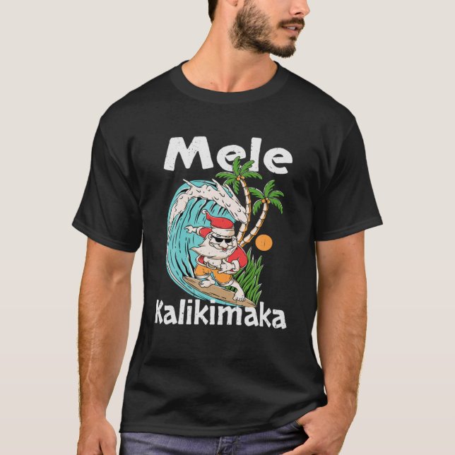 T-shirt Mele Kalikimaka Hawaii Palm Tree Light (Devant)