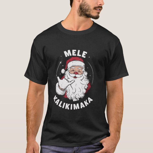T-shirt Mele Kalikimaka Hawaii Père Noël Hawaii Joyeux Chr (Devant)