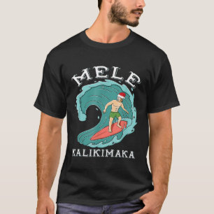 T-shirt Mele Kalikimaka Hawaii Surf de Noël Homme Père Noë