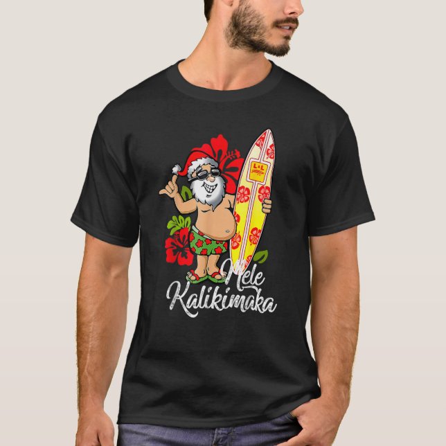 T-shirt Mele Kalikimaka Hawaiian Christmas Hawaii Surfing (Devant)