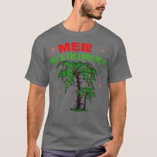 T-shirt Mele Kalikimaka Hawaiian Christmas Palm Tree Light