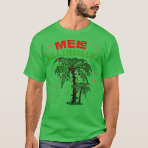 T-shirt Mele Kalikimaka Hawaiian Christmas Palm Tree Light