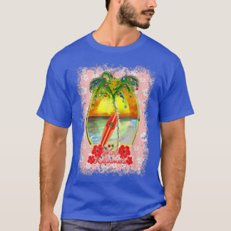T-shirt Mele Kalikimaka Hawaiian Christmas Surf Surfing