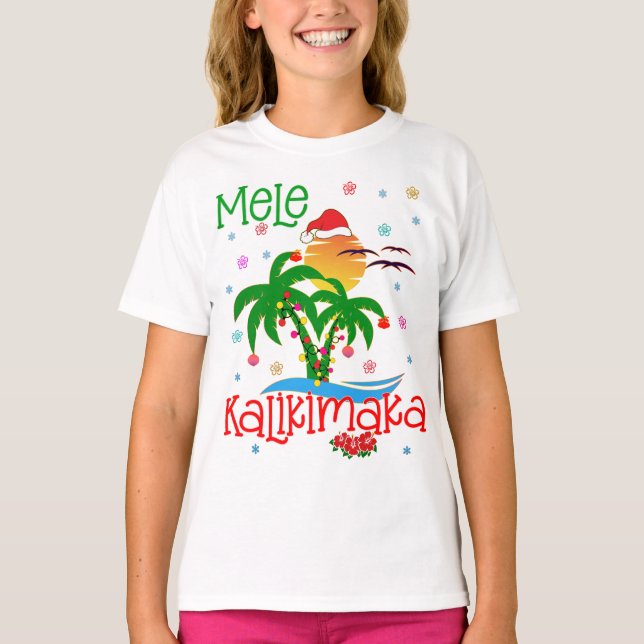 T-shirt Mele Kalikimaka Hawaiian Joyeux Noël Aloha Mat (Devant)