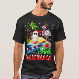 T-shirt Mele Kalikimaka Merry Xmas Flamant rose hawaïen Pè