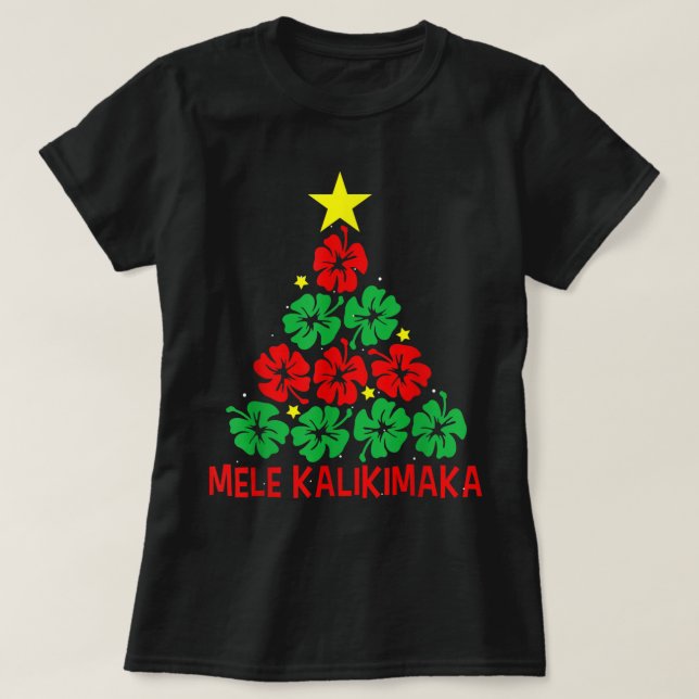 T-shirt Mele Kalikimaka Pour Femmes Hawaïennes Hawaii Chri (Design devant)