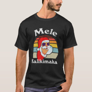 T-shirt Mele Kalikimaka Retro Christmas Santa Shaka Hawaii