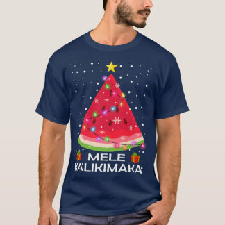T-shirt Mele Kalikimaka Watermelon Xmas Tree Christmas Alo