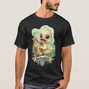 T-shirt Mélodies de l'Éire" Kawaii Canard Jouer une Harpe 