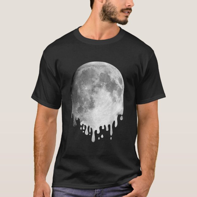 T-shirt MELTING FULL MOON Drippy Space Art  (Devant)