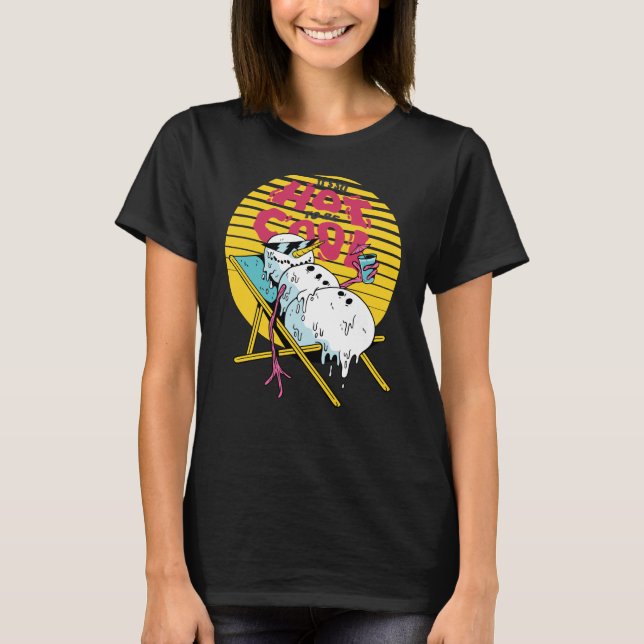 T-shirt Melting Snowman tellement chaud pour être cool (Devant)