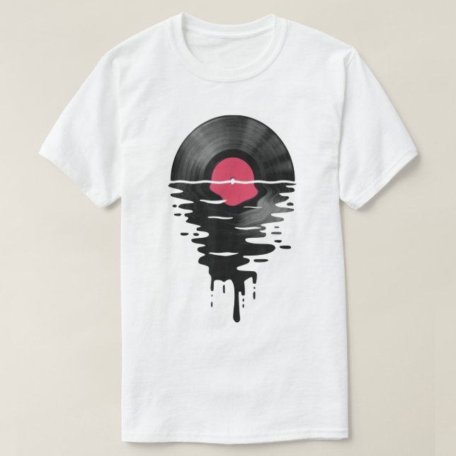 T-shirt Melting Vinyl Record Retro Design (Design devant)