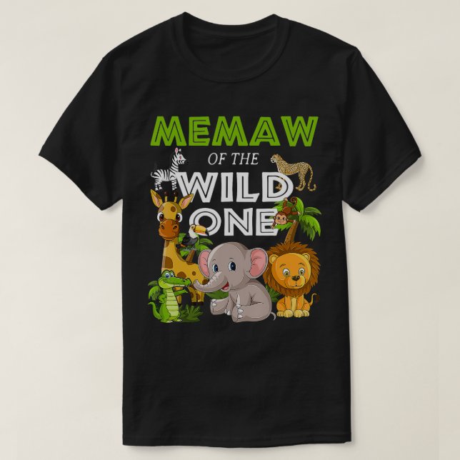 T-shirt Memaw of the Wild One Zoo Birthday Safari Jungle A (Design devant)