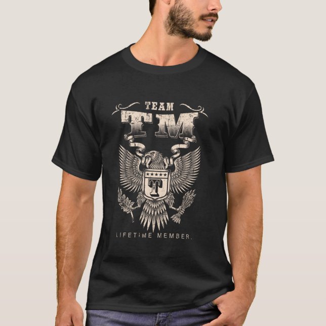 T-shirt Membre à vie de l'équipe Tm - Nom Tm (Devant)