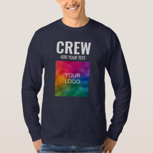 T-shirt Membre D'Équipage Hommes Double Côté Long Sleeve