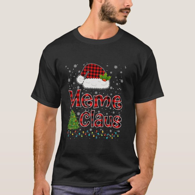T-shirt Mème amusant Claus lumières Noël Noël Pajama Fami (Devant)