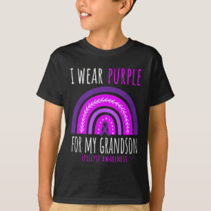 T-shirt Mémé Arc-en-ciel Papi Violet Petit-fils Épilepsie