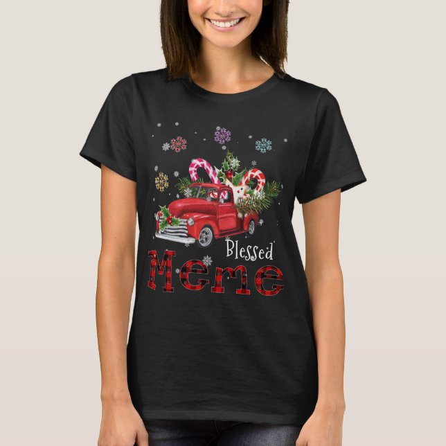 T-shirt Mème Béni cadeau de Camion Rouge Noël pour grand-m (Devant)