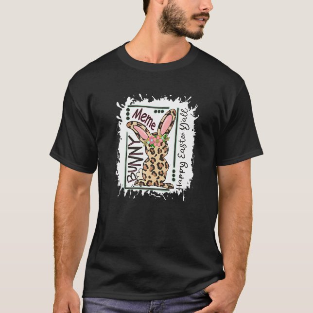 T-shirt Mème Bleached Mème Lapin de Pâques Vie Joyeuse Pâq (Devant)