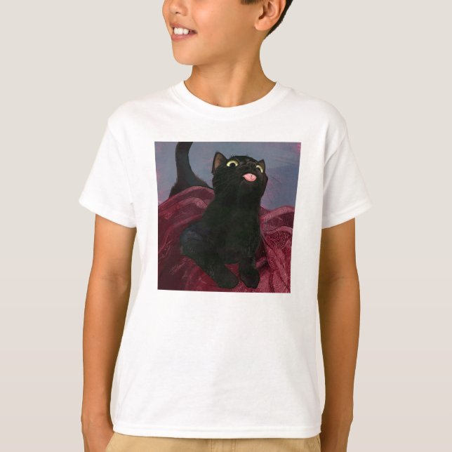 T-shirt Mème Chat Lick Cute Retro (Devant)