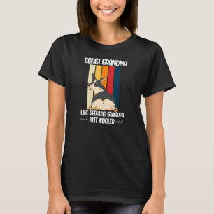 T-shirt Mémé Corgi Tricolore Noir Comme Régulier Mais Cool