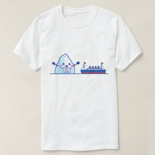 T-shirt Mème de câlins gratuits avec iceberg et bateau drô