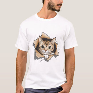 T-shirt Mème de chat au plafond amusant
