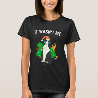 T-shirt Mème de chat Chat Lumière de sapin de Noël Meowy