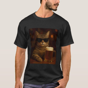 T-shirt Mème de chat drôle buvant humour sarcastique amate