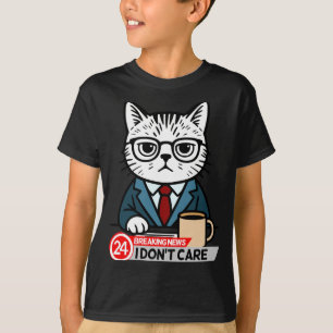 T-shirt Mème de chat drôle humour sarcastique Je m'en fich