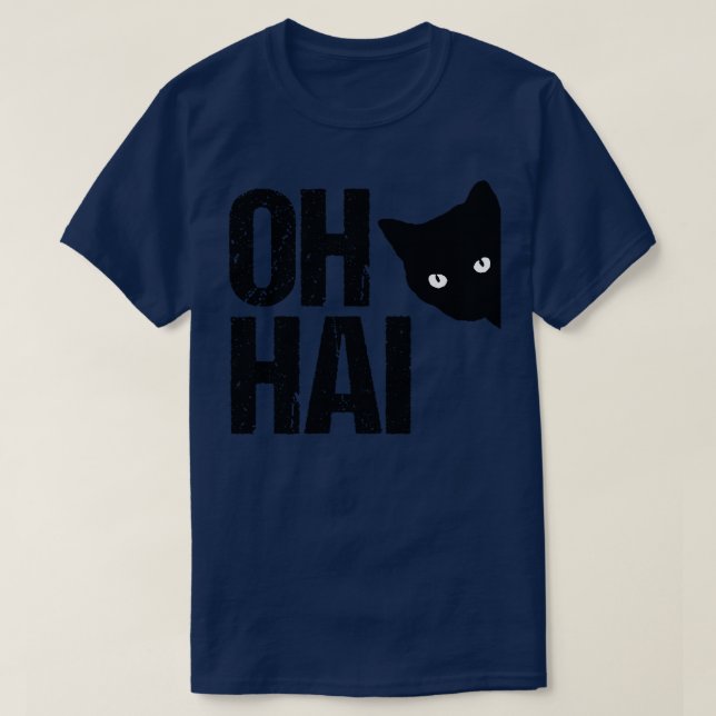 T-shirt Mème de chat drôle Oh Hai (Design devant)