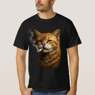 T-shirt Mème de chat drôle stupide cool — Chat orange fuma