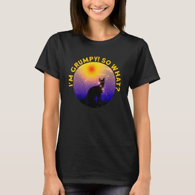 T-shirt Mème de chat en colère Je suis de mauvaise humeur  (Devant)