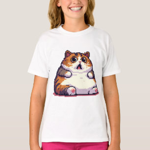T-shirt Mème de chat gras orange choqué