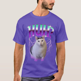 T-shirt Meme de chat Huh drôle amateur d'animaux pour homm