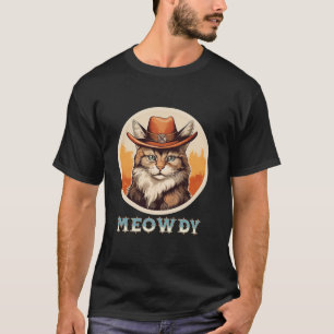 T-shirt Mème de chat Meowdy Mashup drôle entre Meow Howdy 