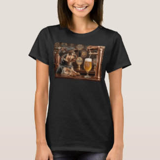 T-Shirt Mème de Chien Drôle de Yorkie Buvant de la