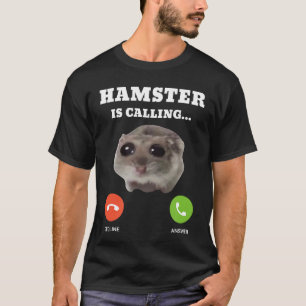 T-shirt Mème de hamster triste appelle amis rétro ami