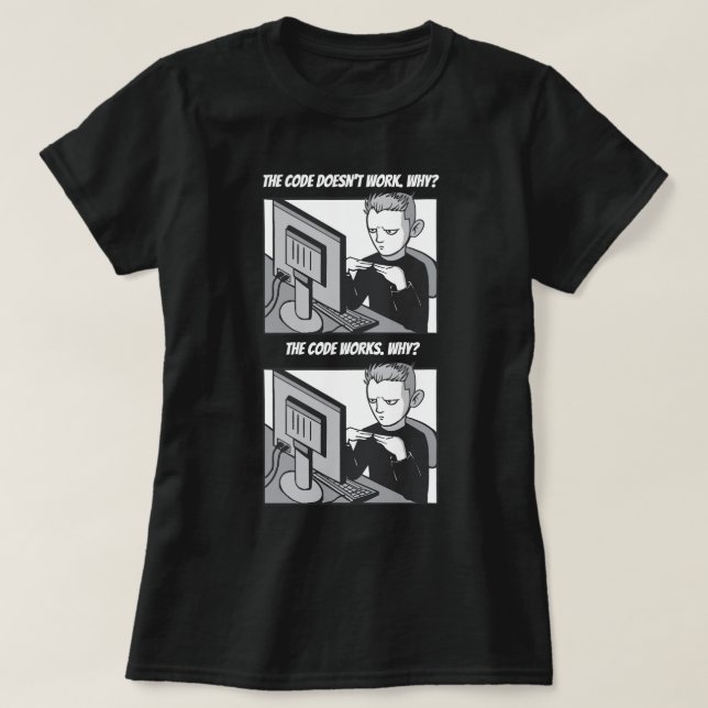 T-shirt Mème de programmation amusant (Design devant)