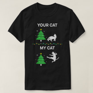 T-shirt Mème drôle d'arbre de Noël pour chat Your Cat vs M