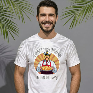 T-shirt Mème drôle Mets les frites dans le sac Viral Jeune